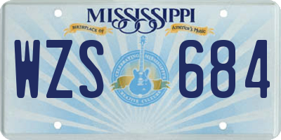 MS license plate WZS684
