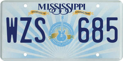 MS license plate WZS685
