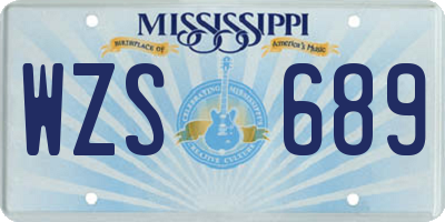 MS license plate WZS689