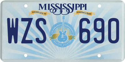 MS license plate WZS690