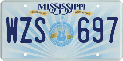 MS license plate WZS697