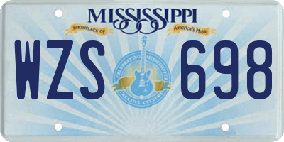 MS license plate WZS698