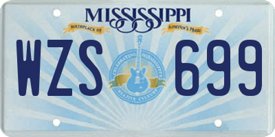 MS license plate WZS699