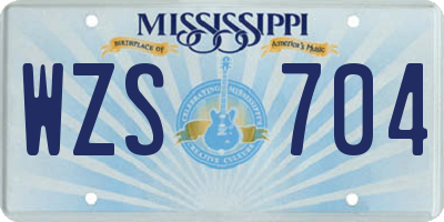 MS license plate WZS704