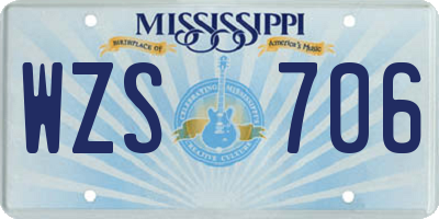MS license plate WZS706