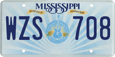 MS license plate WZS708