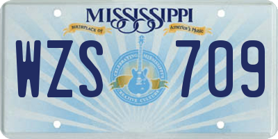 MS license plate WZS709