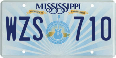 MS license plate WZS710