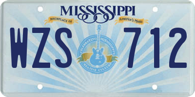 MS license plate WZS712