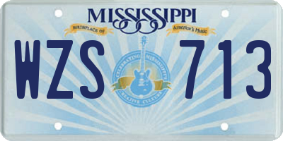 MS license plate WZS713