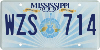 MS license plate WZS714