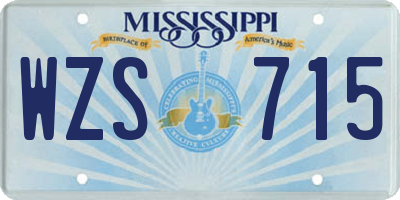 MS license plate WZS715