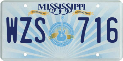 MS license plate WZS716