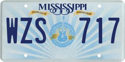 MS license plate WZS717
