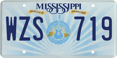 MS license plate WZS719