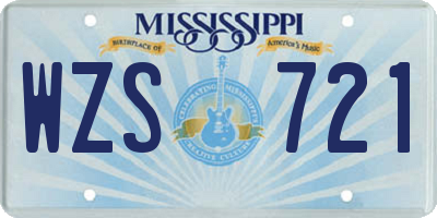 MS license plate WZS721