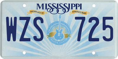 MS license plate WZS725