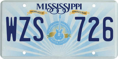 MS license plate WZS726