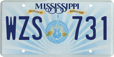 MS license plate WZS731