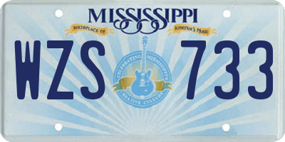 MS license plate WZS733