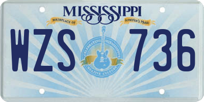 MS license plate WZS736