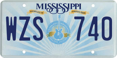 MS license plate WZS740