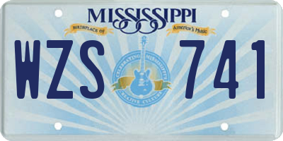MS license plate WZS741
