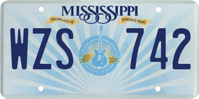 MS license plate WZS742