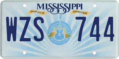 MS license plate WZS744
