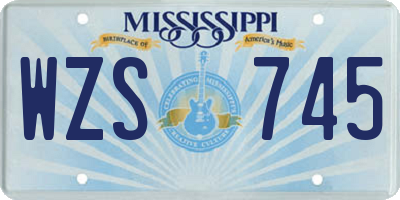 MS license plate WZS745
