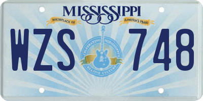 MS license plate WZS748
