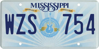 MS license plate WZS754