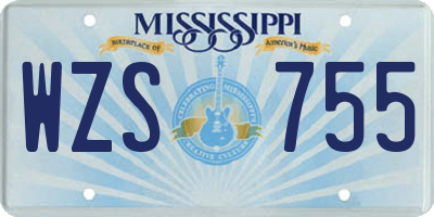 MS license plate WZS755