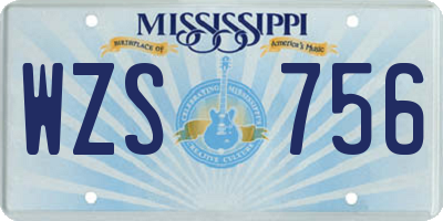 MS license plate WZS756