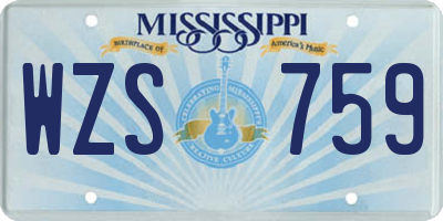 MS license plate WZS759