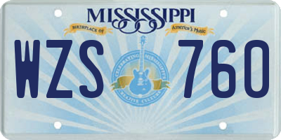 MS license plate WZS760