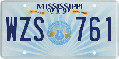 MS license plate WZS761