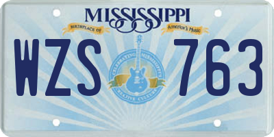 MS license plate WZS763