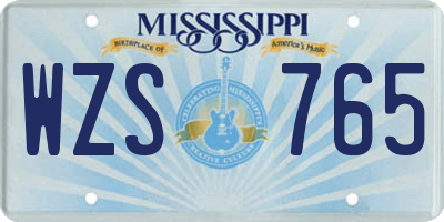 MS license plate WZS765