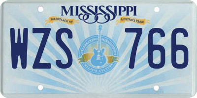 MS license plate WZS766