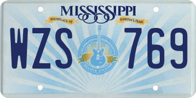 MS license plate WZS769