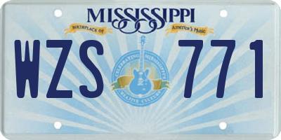 MS license plate WZS771