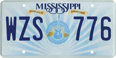 MS license plate WZS776
