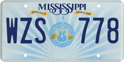 MS license plate WZS778