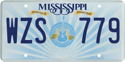 MS license plate WZS779
