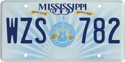 MS license plate WZS782