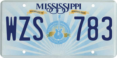 MS license plate WZS783
