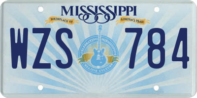 MS license plate WZS784