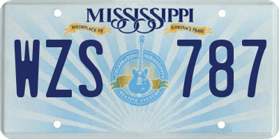 MS license plate WZS787