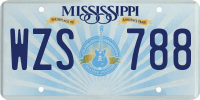 MS license plate WZS788